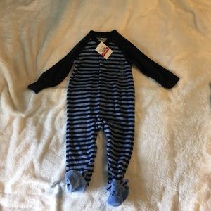 Fox blue striped terry cloth pajamas